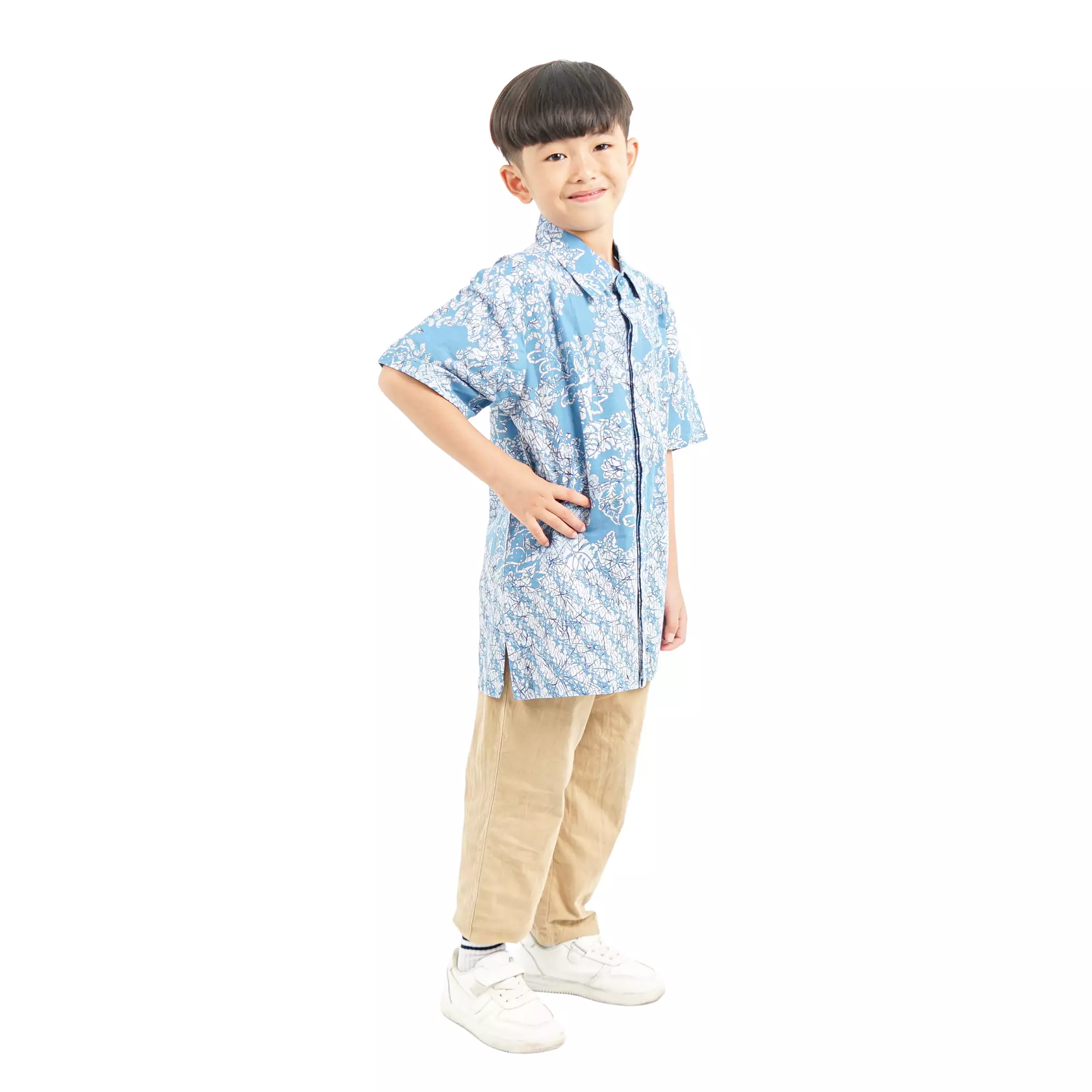 Kemeja Batik Anak Laki-laki - Bhatara Batik Irfan - Atasan Batik Modern Lengan Pendek