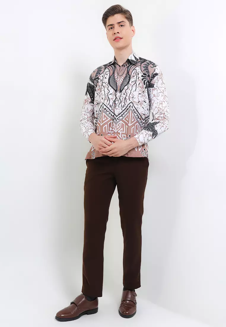 Dasi Kemeja Batik Exclusive Premium Pria Casual Modern Lengan Panjang