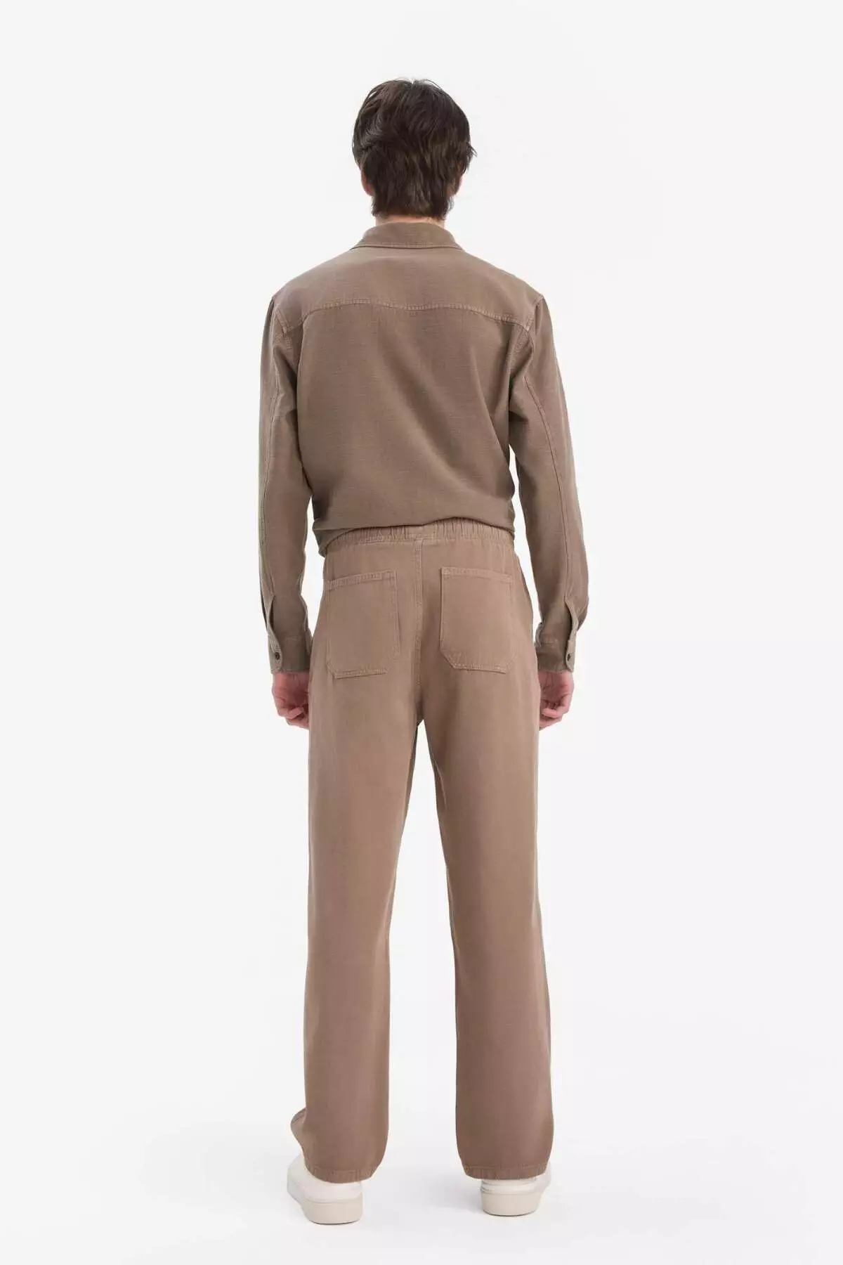 100% Cotton Loose Relaxed Fit Wide Leg Wide Leg Summer Linen Look Trousers D7285Ax25Sp