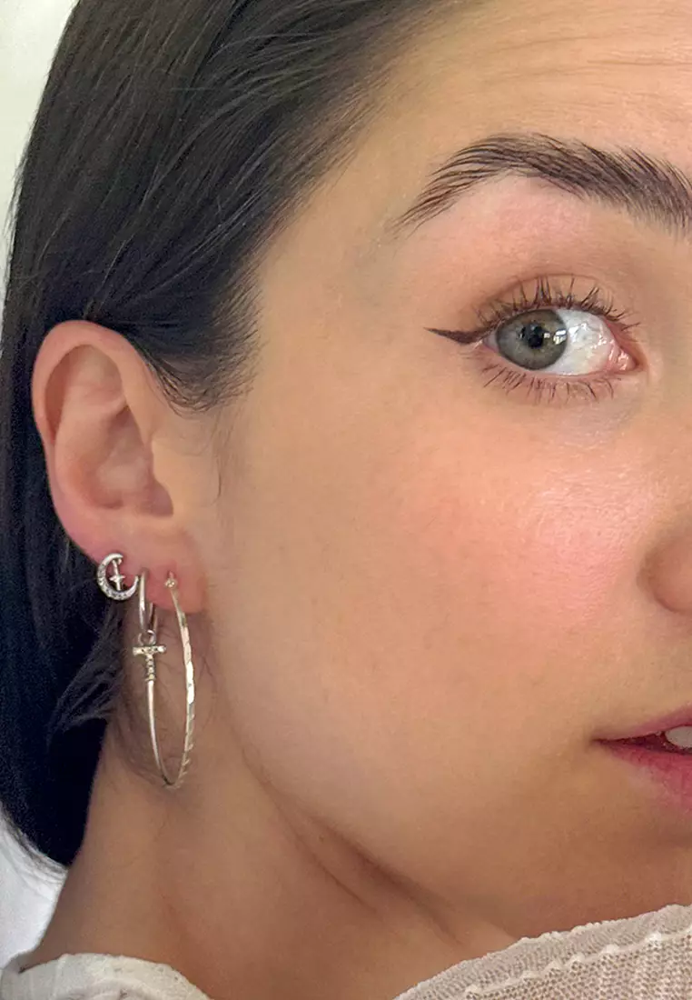 Solid 925 Sterling Silver Sophia Hoop Earrings