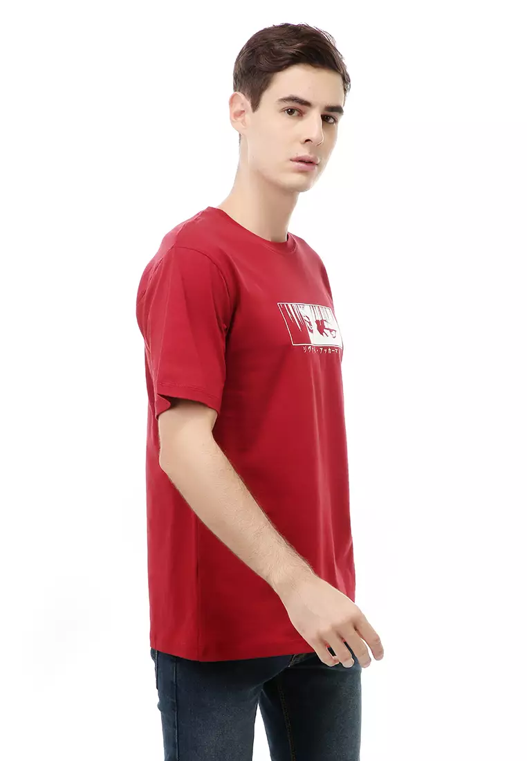 Jack T-Shirt Atasan Kasual Kaos Pria Anime Short Sleeve Material Cotton ORIGINAL - Maroon