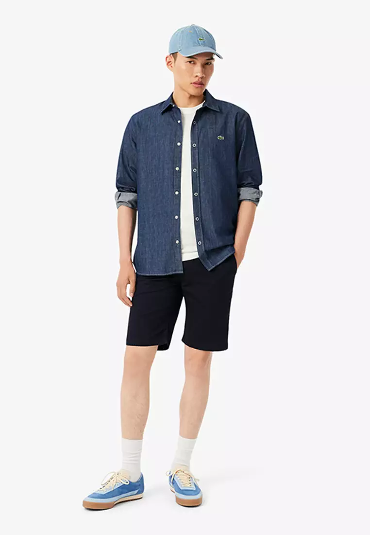 Slim Fit Stretch Cotton Bermuda Shorts