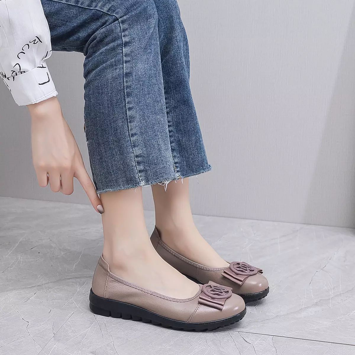 Sepatu Flat Wanita Sekolah Pelajar Sepatu Cewek Slip On 1865
