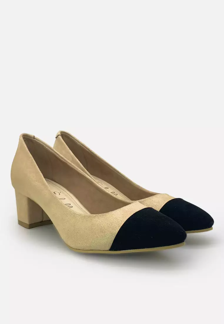 Kate Toe Cap Pumps Shoes Block Heels