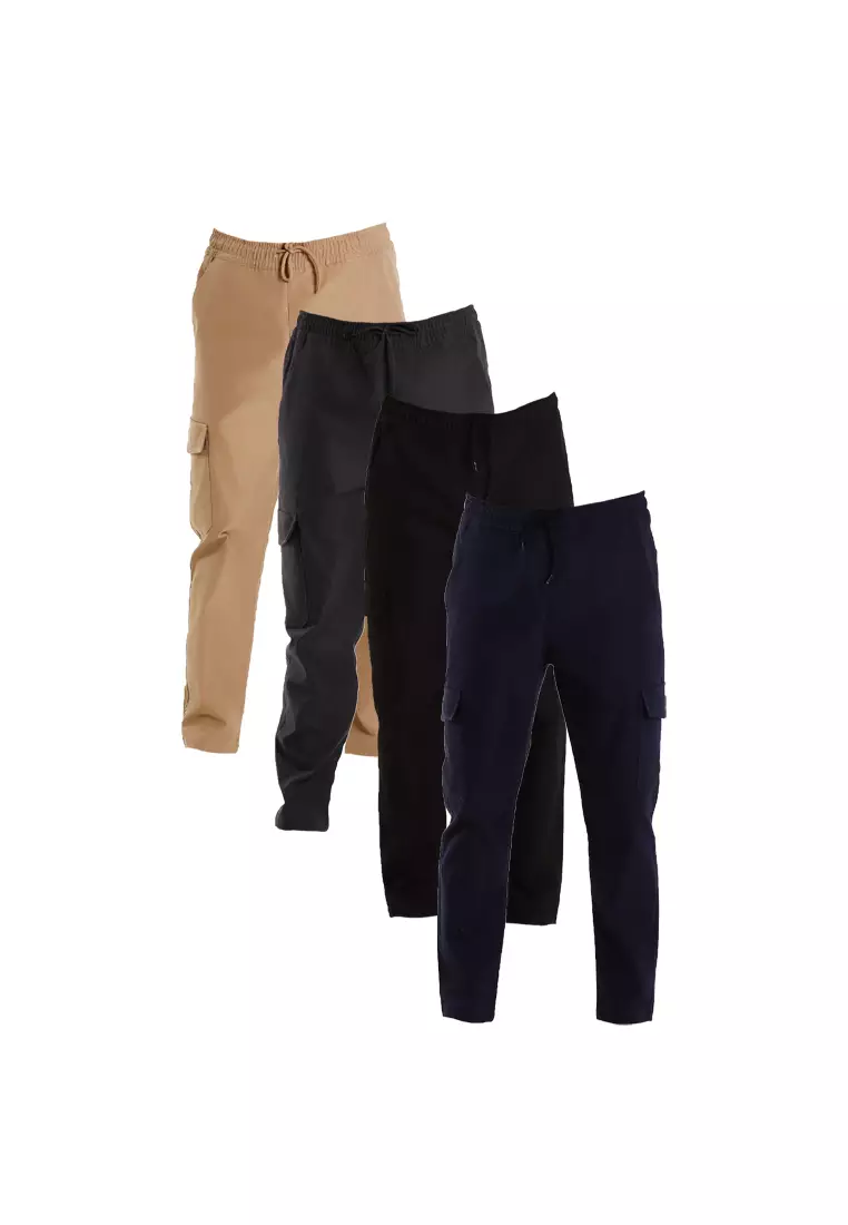 Forest Elastic Waist Trousers Cargo Long Pants Men | Seluar Panjang Lelaki - 10791-13Khaki