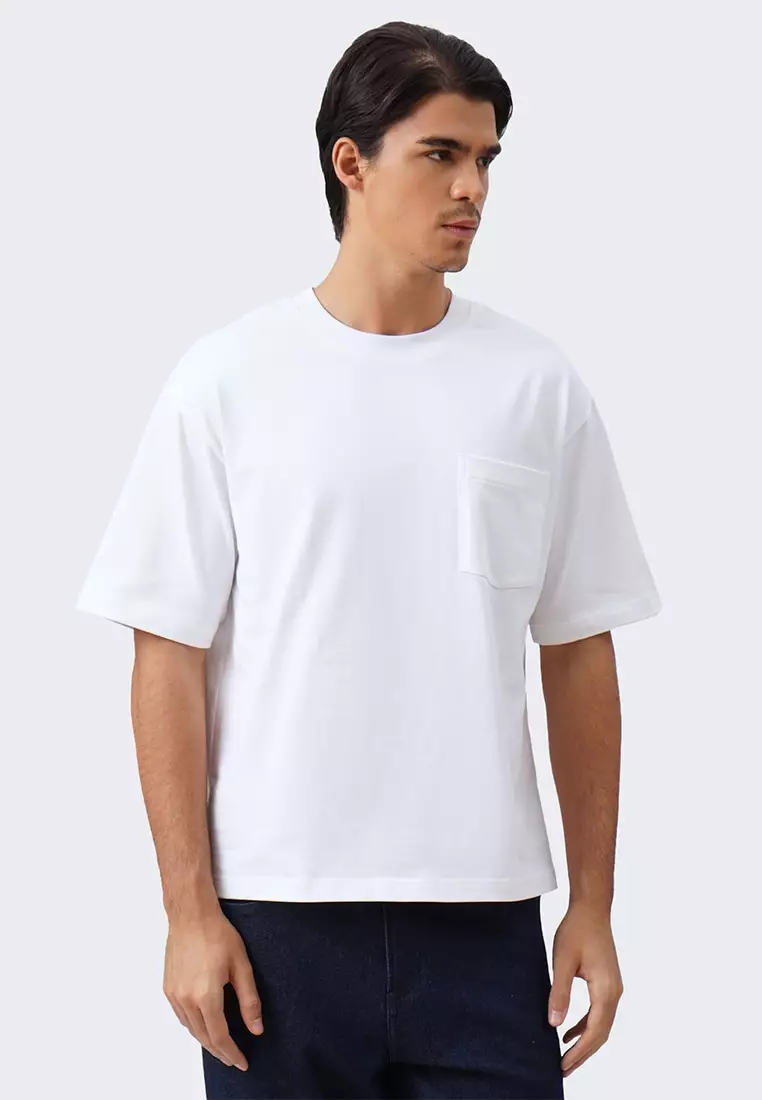 Buy Bocu Men's Medium Weight Cotton T-Shirt With Pocket 2025
