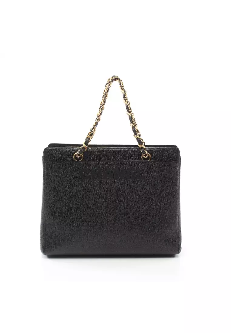 Buy Chanel Pre loved CHANEL chain handbag Caviar skin black gold
