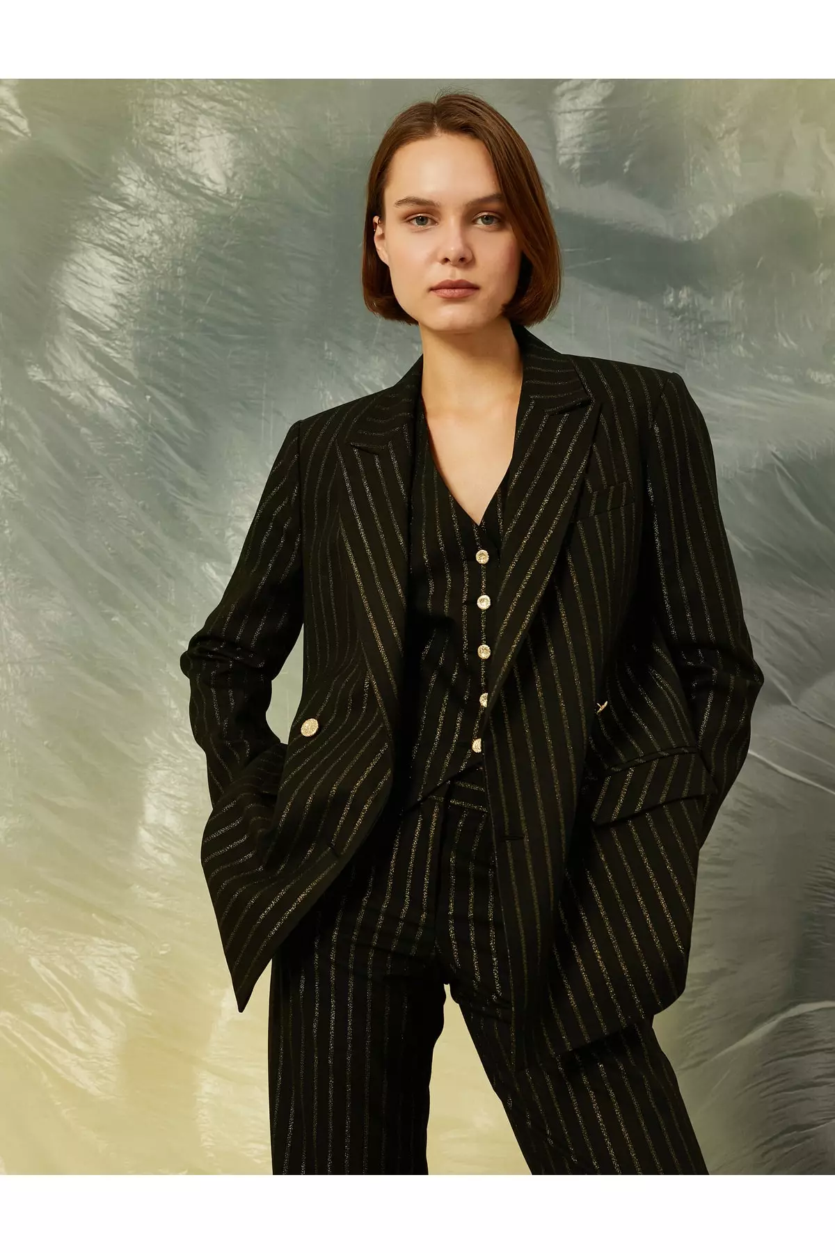 Buy KOTON Shimmering Double Breasted Blazer Jacket 2025