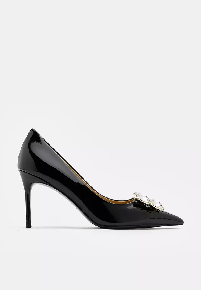 Discount on Pazzion  shoes - SKU: Elysia Embellished Pointed Heels Black