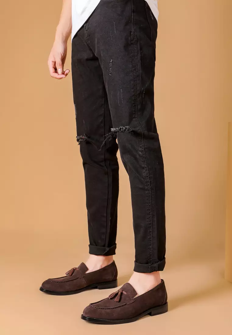 Suede Leather Tassel loafers MK5060-1