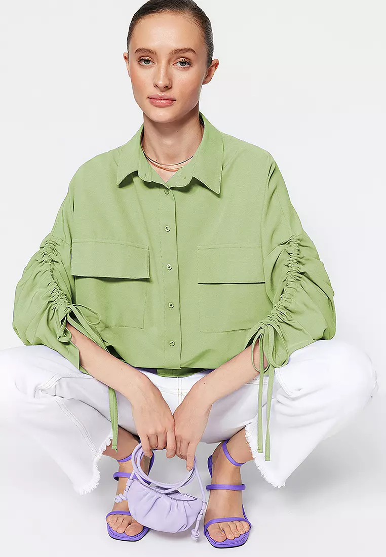 MODEST Gathered Sleeves Shirt