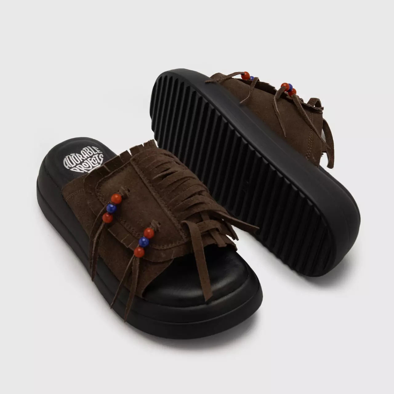 Adorable Projects - Alcantara Sandals Genuine Suede Brown - Sandal Wanita