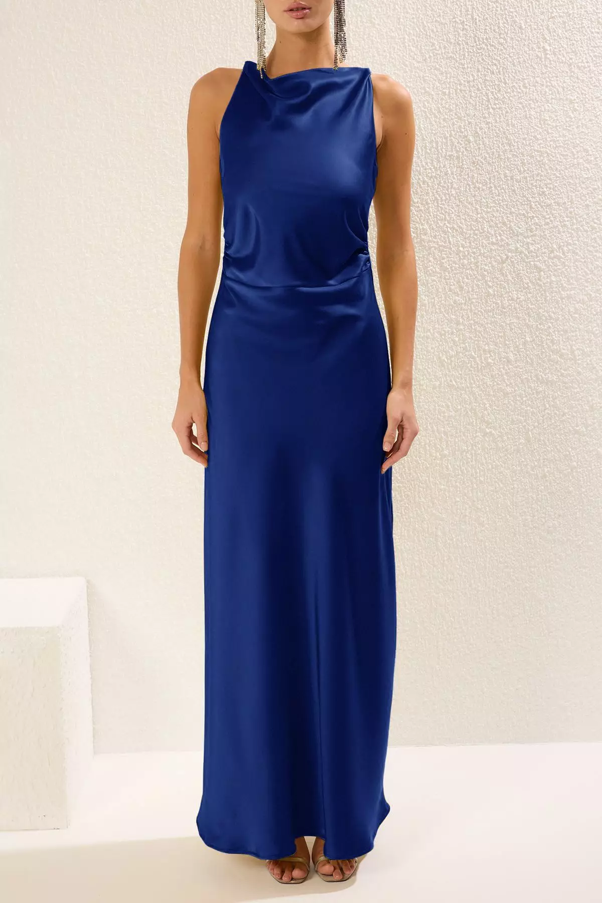 Saxe Body-fitting Satin Woven Maxi Evening Dress Night Graduation Dress TPRSS25AE00066