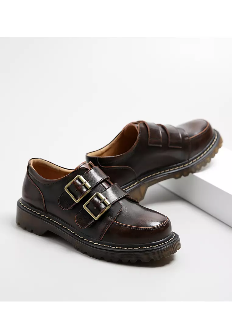 3.5CM Leather Monk Strap Shoes MZ2229-1