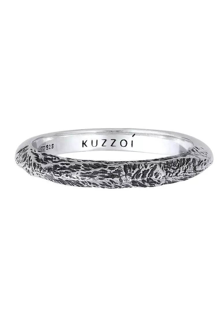 Buy Kuzzoi Ring Philippines Solid Used Narrow 2024 ZALORA Online Look | Trend Silver Men Band 925 Sterling in