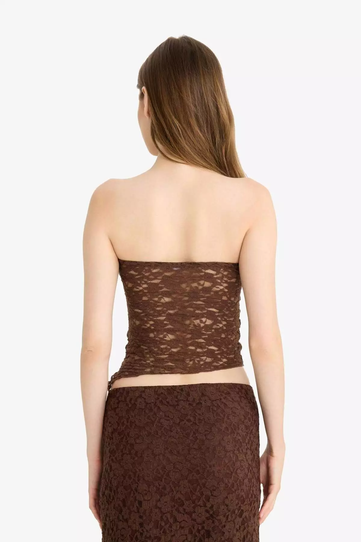 Coool Slim Fit Tight Fit Strapless Lace Blouse F5166Ax25Sm