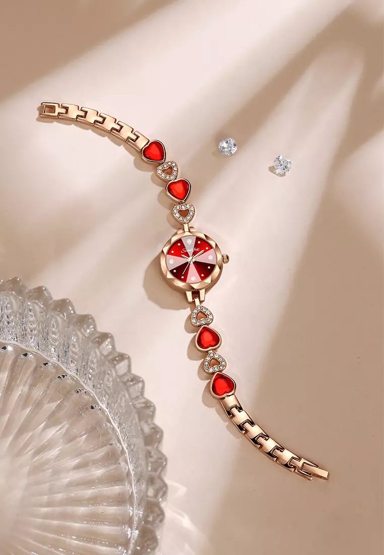 Jam Tangan Wanita Tali Stainless Steel Original Berlian Tali Gelang Jam Tangan Cewek rosered