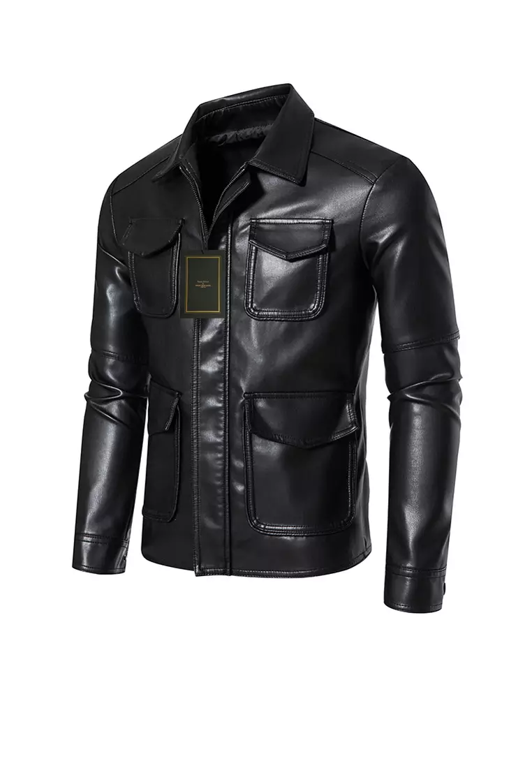 HAPPY FRIDAYS Lapel Faux Leather Biker Jacket MJ6602 2025 Buy