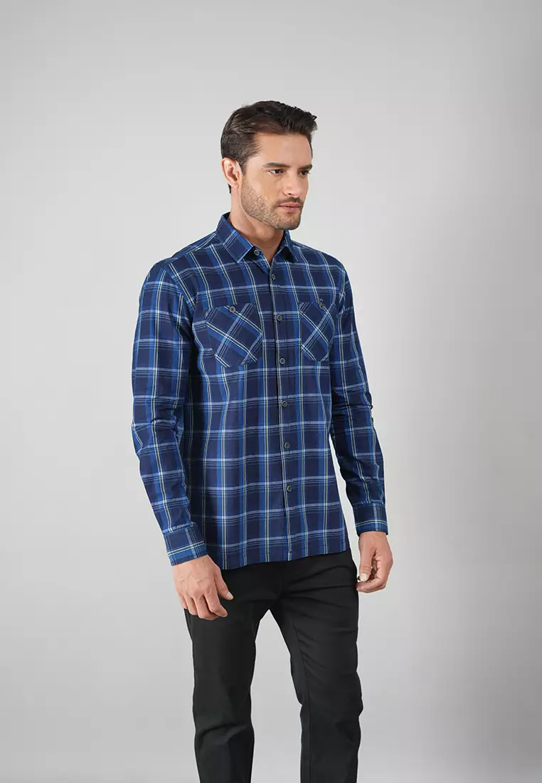 LGS - Kemeja Casual Pria - Lengan Panjang - Kotak-Kotak