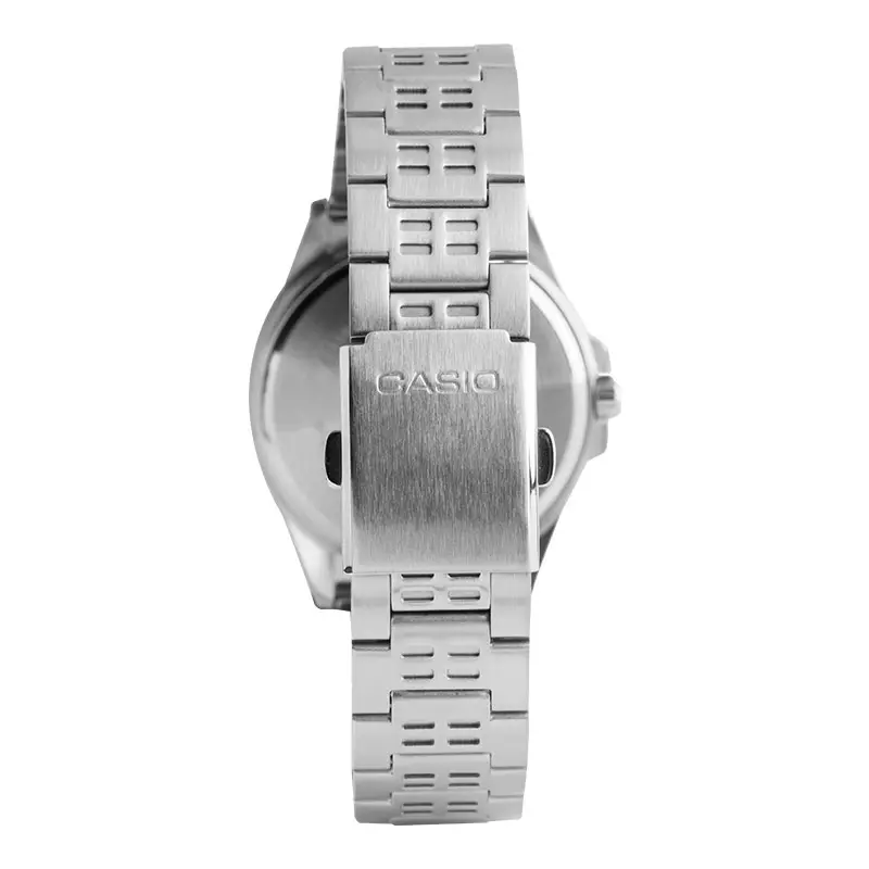 Jam Tangan Pria Casio MTP-E350D-7BVDF Men White Dial Silver Stainless Steel Strap