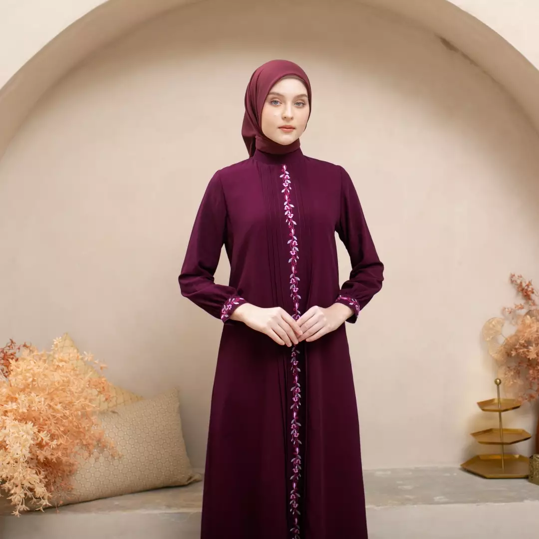 EPC Gamis Keira - Burgundy - Embroidery Collection