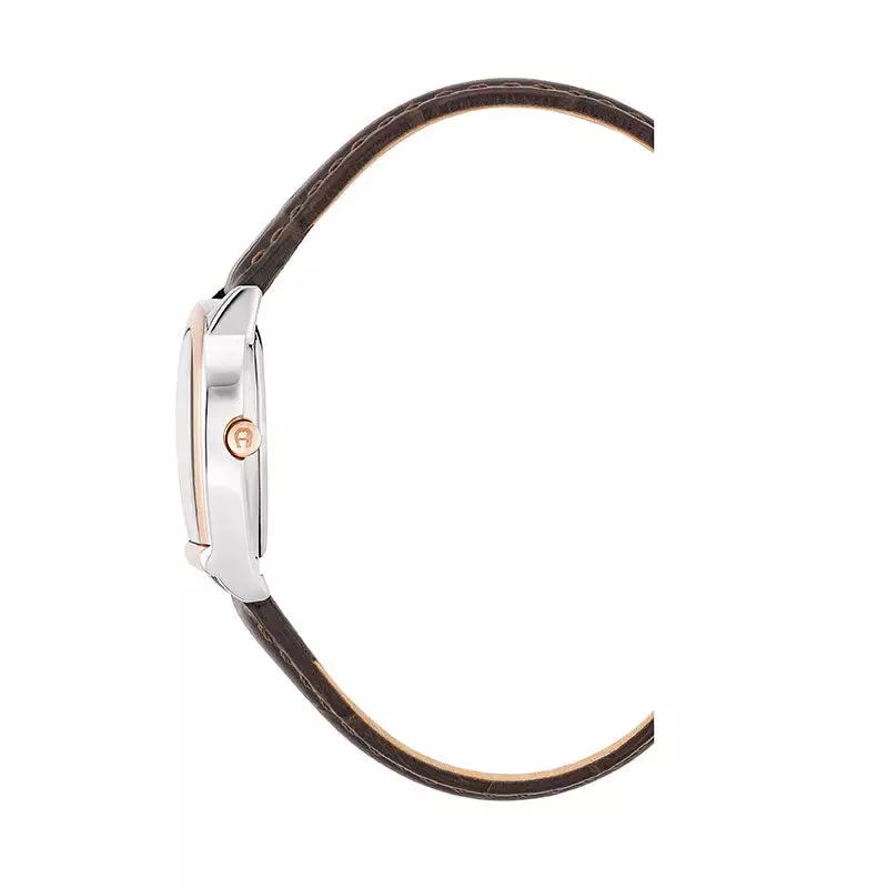 Aigner Molise II AGW.282003.C Silver Ring Rosegold Kulit Coklat Cewek