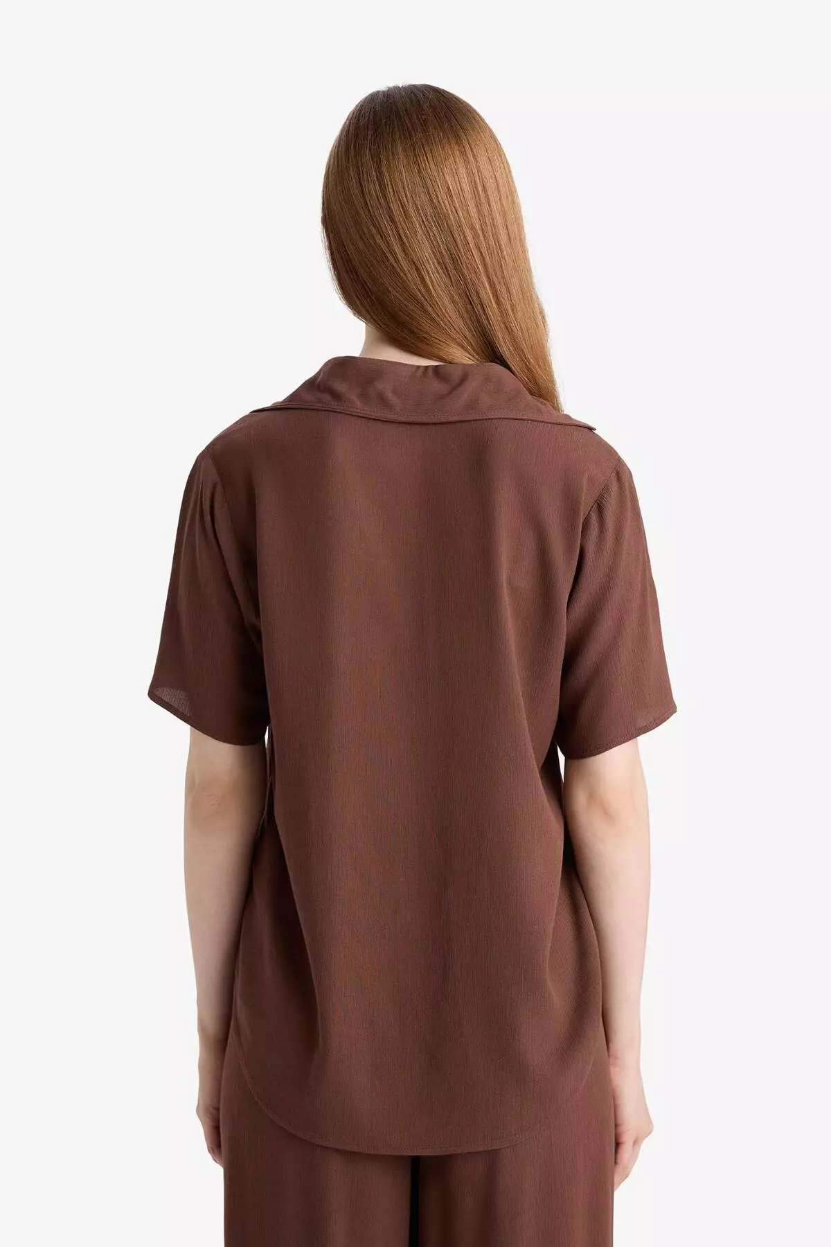 Regular Fit Crinkle Viscose Short Sleeve Shirt F5835Ax25Sm