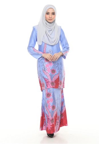 Kurung Modern Iwani (Light Blue) from Nur Shila in Blue