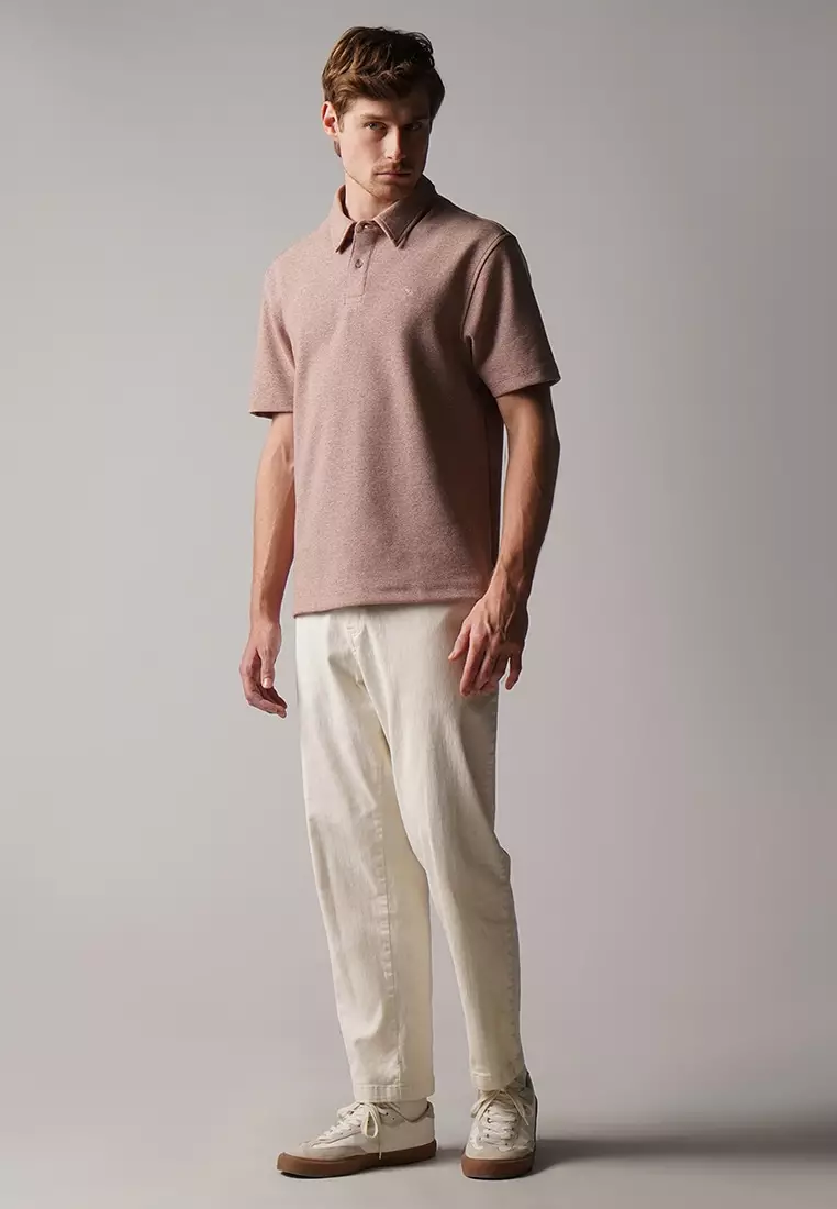 Regular Fit Polo Shirt In Textured Knit