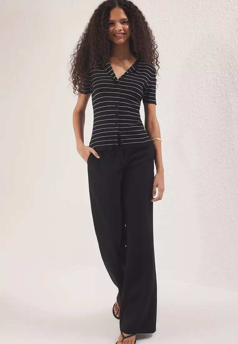 Black*001 Crew Neck Knitwear Thin Blouse Twoss25Bz00300