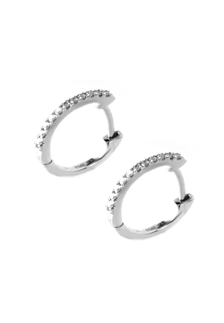 GOLDHEART Earrings, Diamond White Gold 375 & Palladium (ESP-E1308)