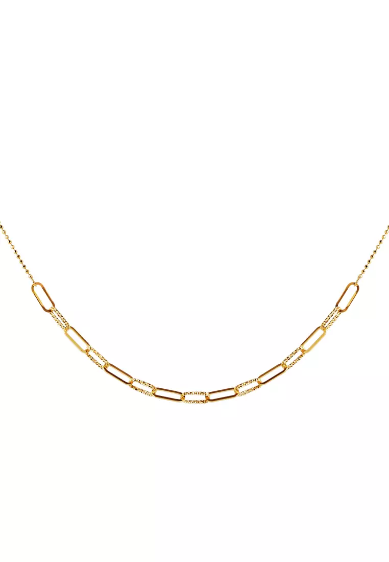 TOMEI Gilded Chain-esque Long Necklace, Yellow Gold 916