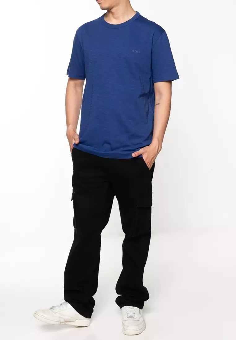 Logo Slub Cotton T-Shirt - BOSS Orange