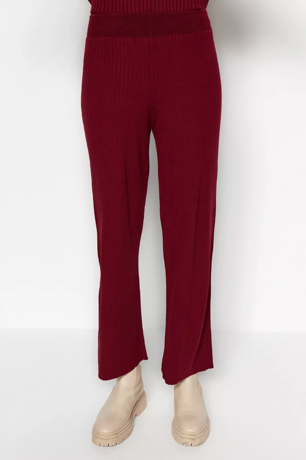 Ribbed Knitted Sweater and Pants Sets