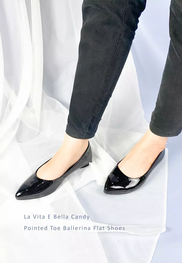 Candy Pointed Toe Ballerina Flat Shoes