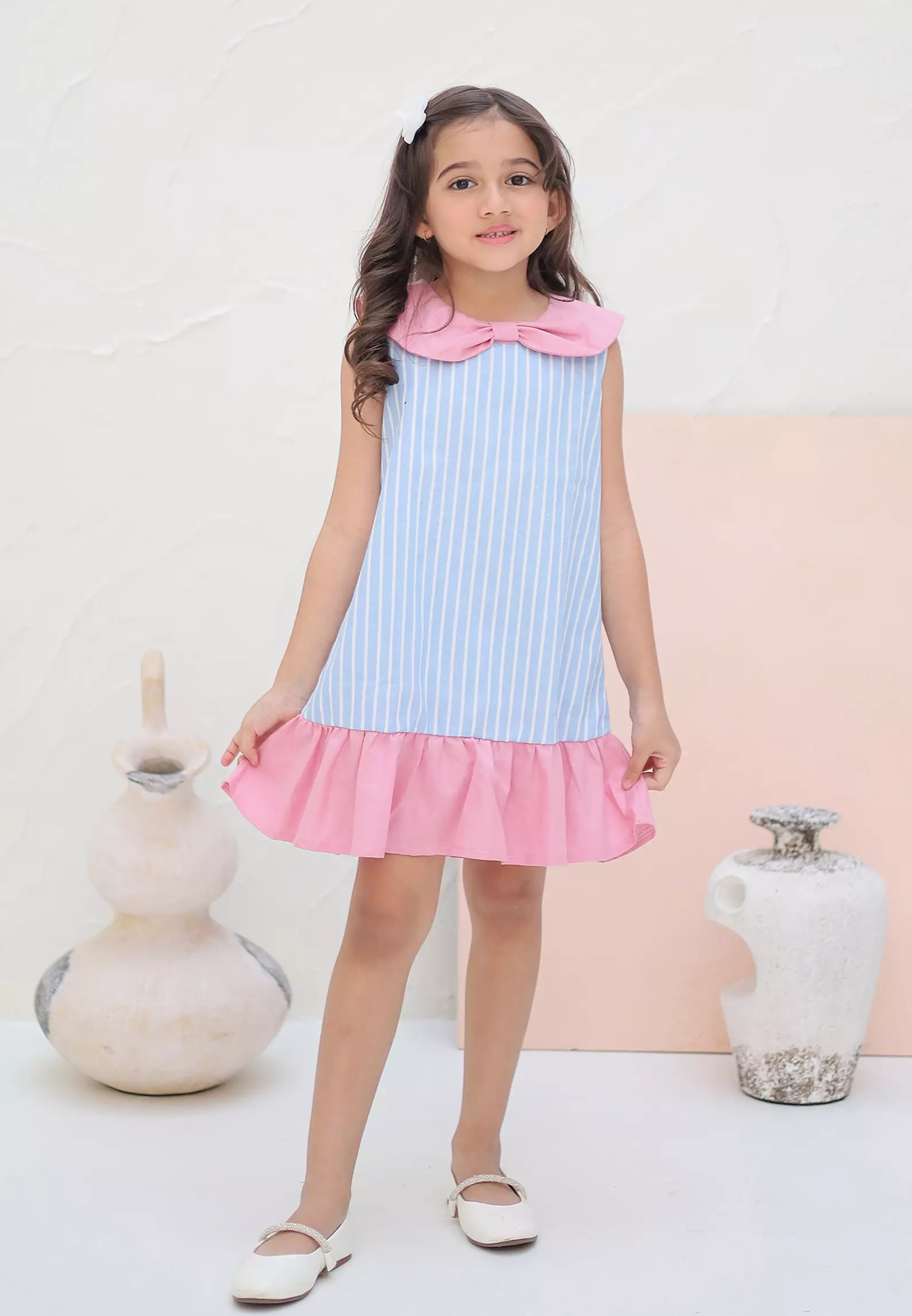 Two Mix - Outfit Baju Rania Dress Anak Perempuan Cantik Katun 1-8 Tahun 4405 Blue