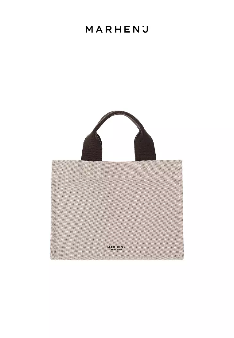 MONO LE BLANC V Canvas Vegan Leather Crossbody Bag Brown