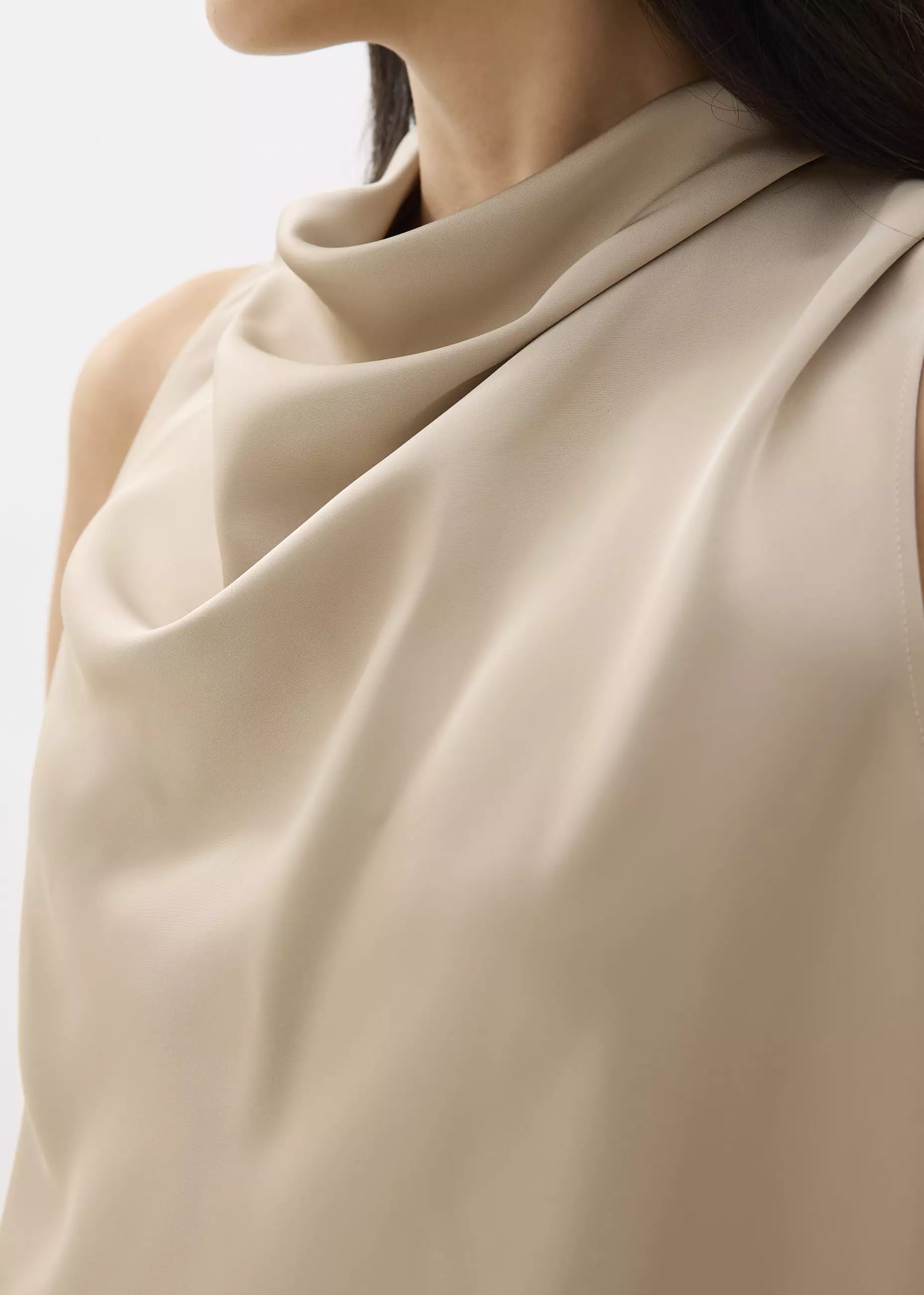 Atasan Wanita - Daya Satin High Cowl Neck Top
