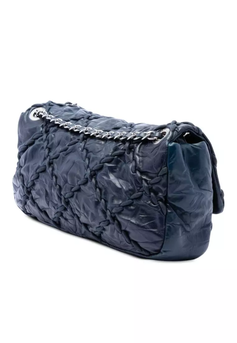 Pre-Loved Chanel Medium Quilted Crinkled Calfskin Ultra Stitch Flap
