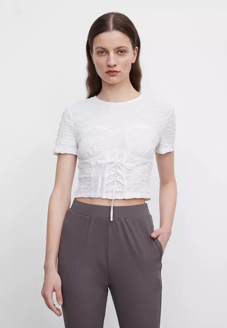 Corset style t shirt cheap