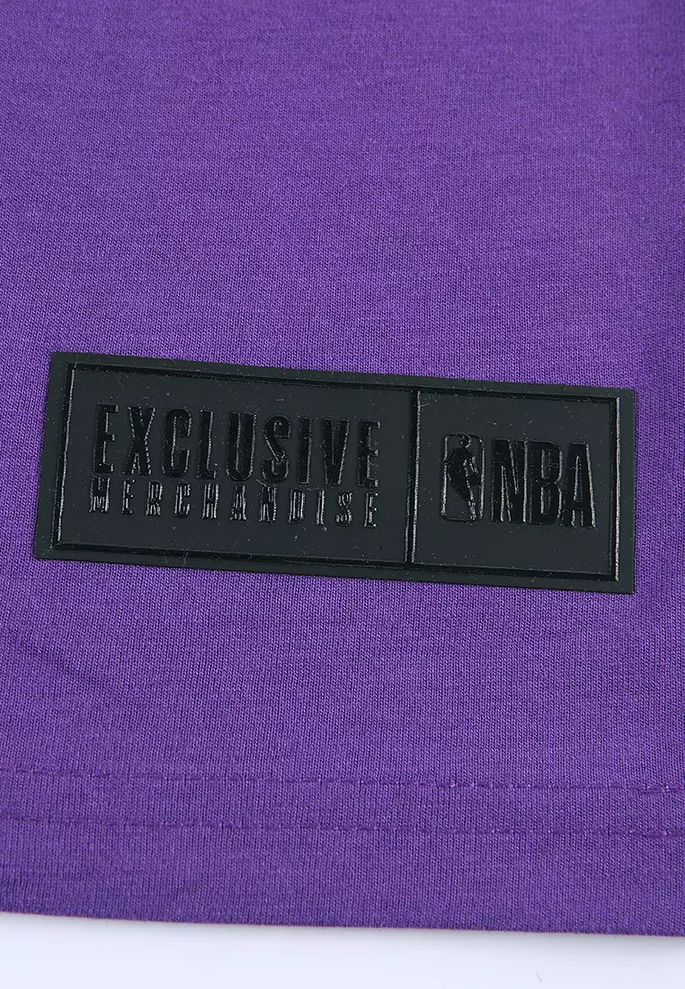 Basics Embroidered Team Logo Los Angeles Lakers Loose Fit Mens T-Shirt