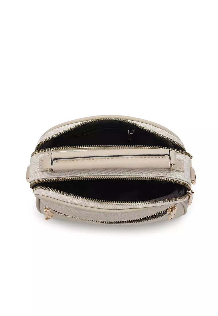 Women's Top Handle Bag / Sling Bag / Crossbody Bag / Shoulder Bag (Tas Tangan Wanita / Tas Selempang Wanita / Tas Bahu Wanita) - Krem