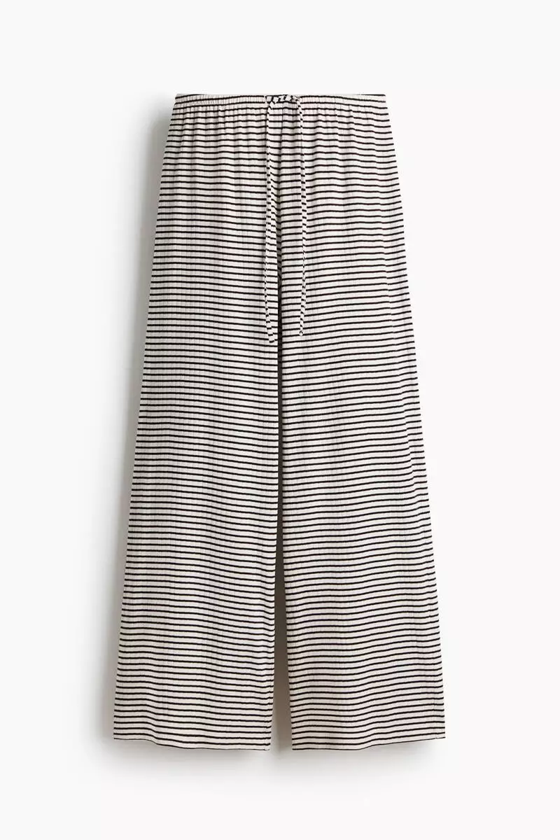 Ribbed drawstring trousers