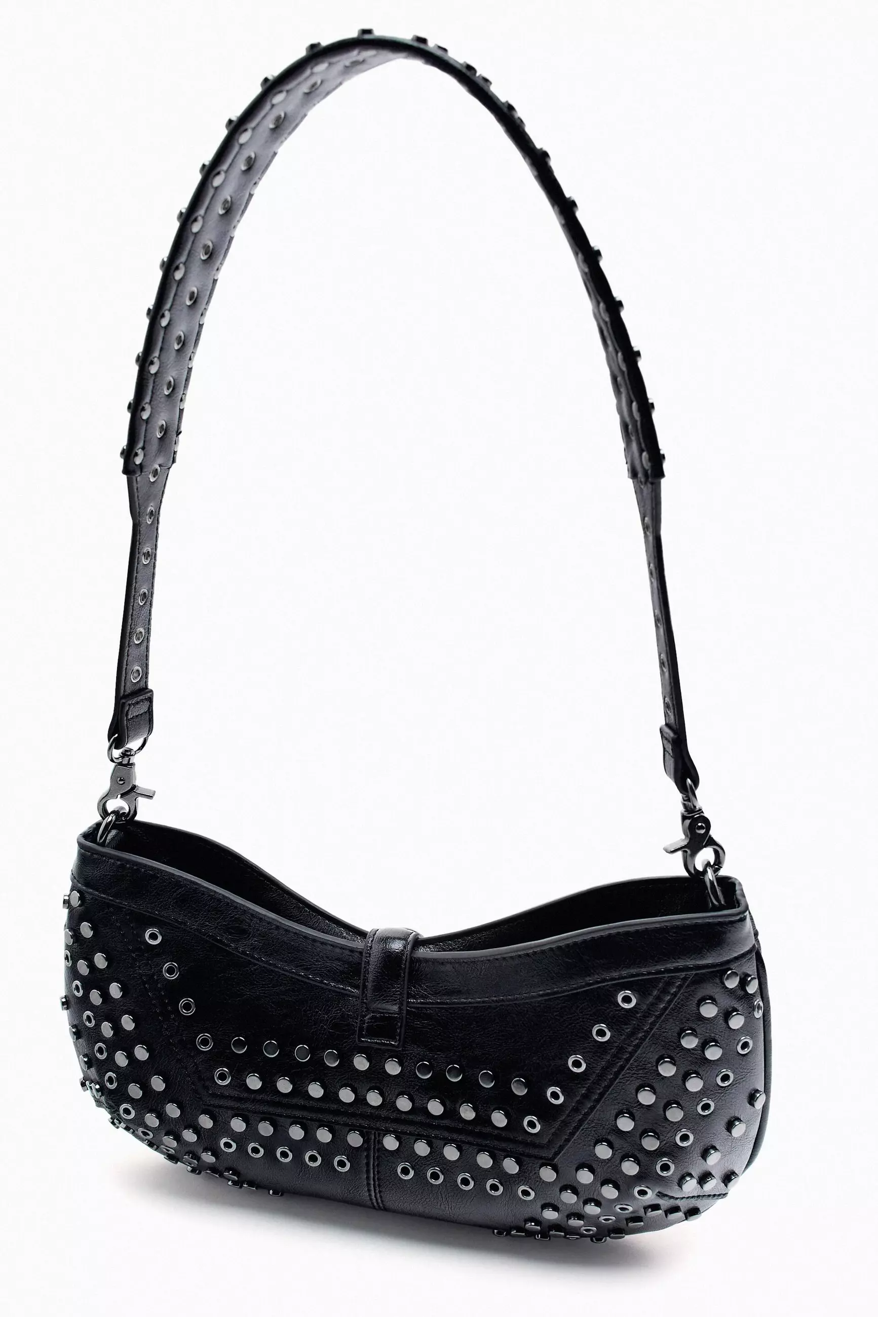 ZARA Studded Shoulder Bag With Zips 2024 Buy ZARA Online ZALORA