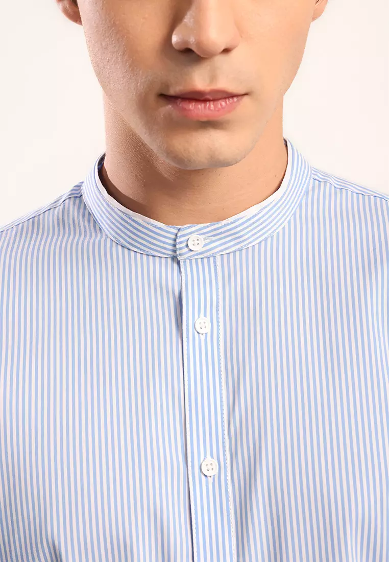 MOC - Kemeja Shanghai Lengan Panjang Pria Zidan - Light Blue