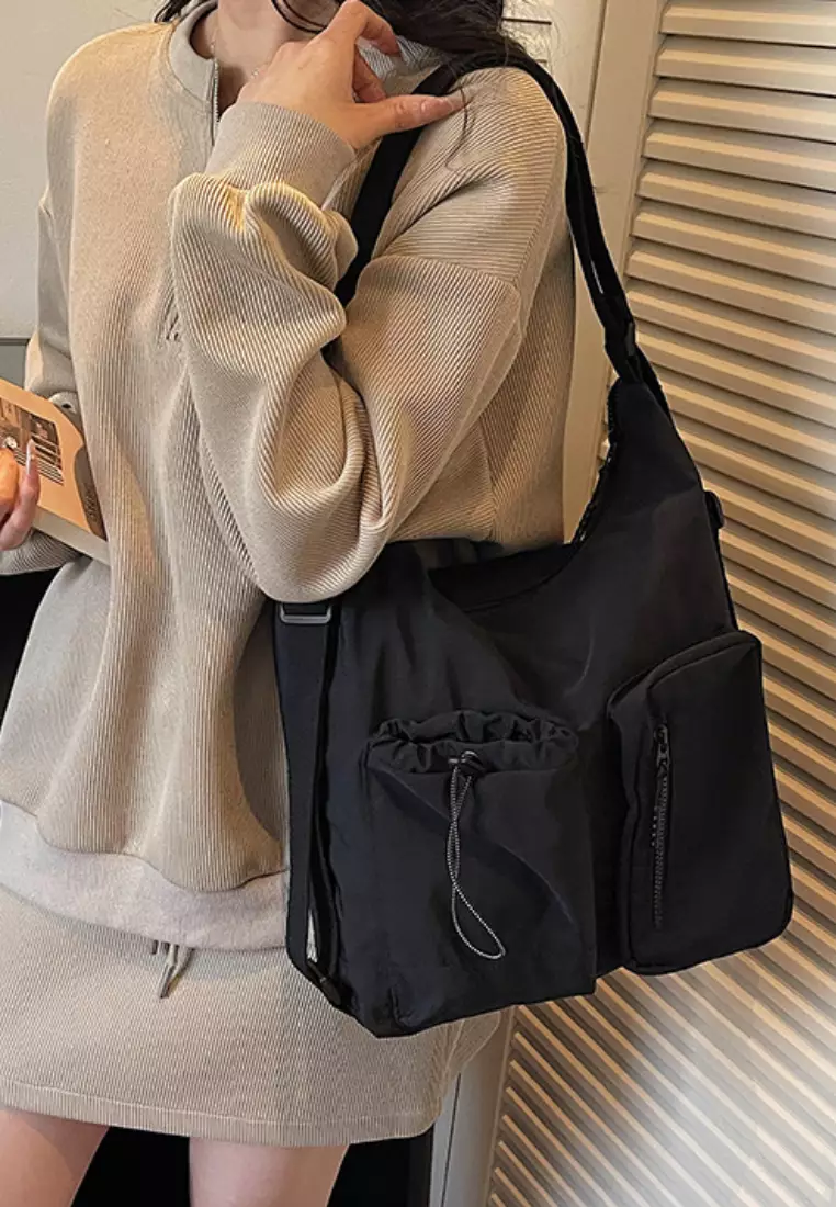 Waterproof Multi-Pocket Tote Crossbody Bag CA26042870BK