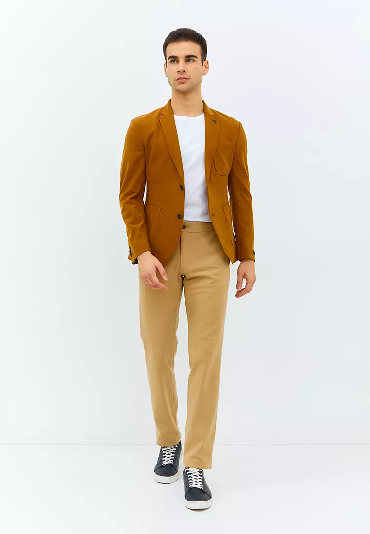 Jobb Edmond-T2 Blazer Pria Slim Fit Mustard