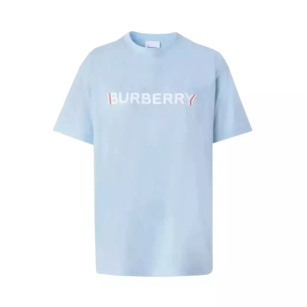 Jual Burberry Burberry Logo Shadow Print T Shirt Soft Blue Wom