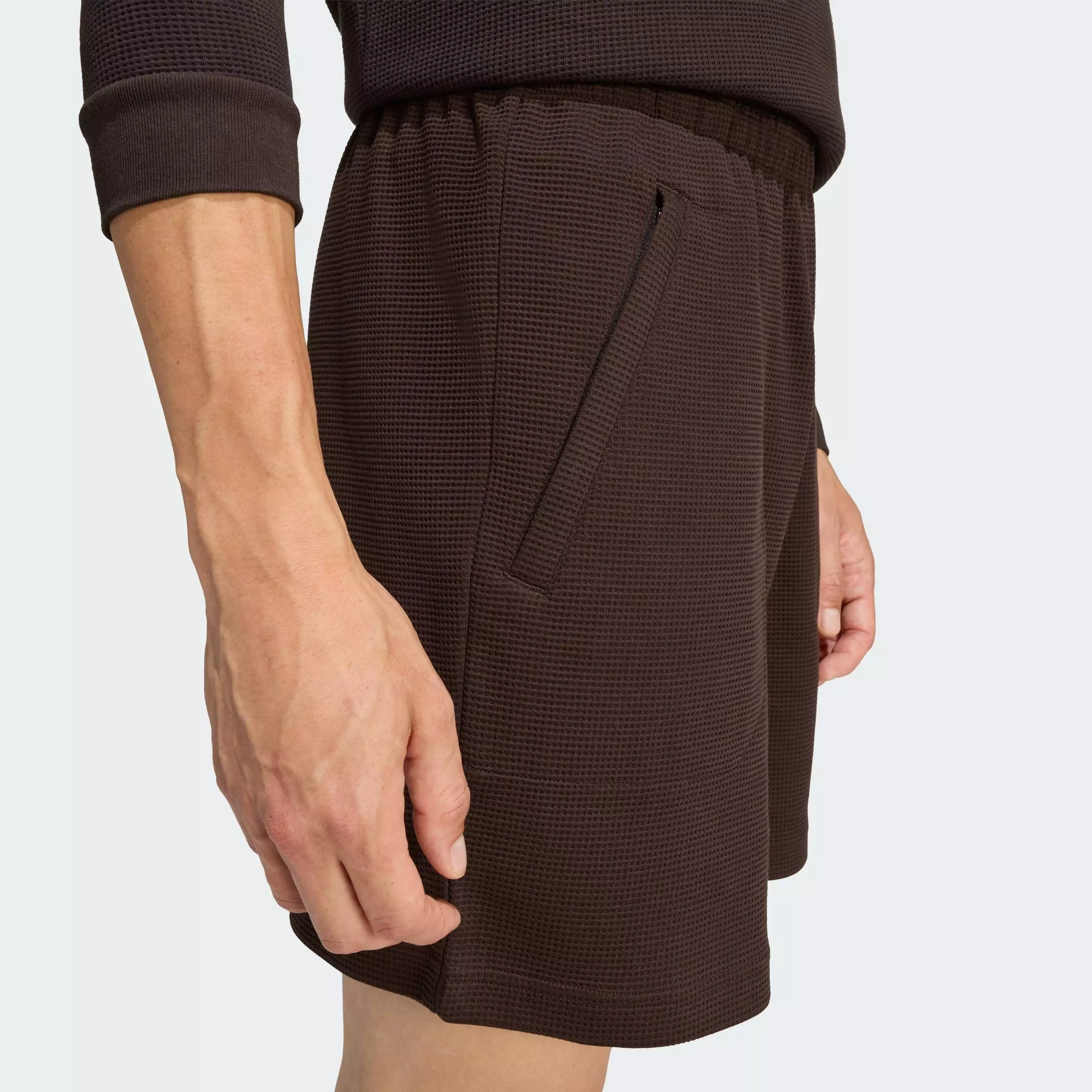 Lifestyle Essentials Trefoil Waffle Shorts Men Brown KE0864