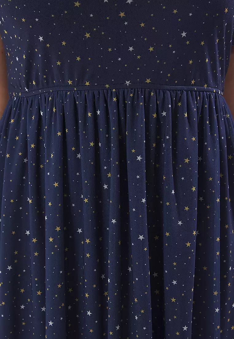 Plus Size Puff Sleeves Dress